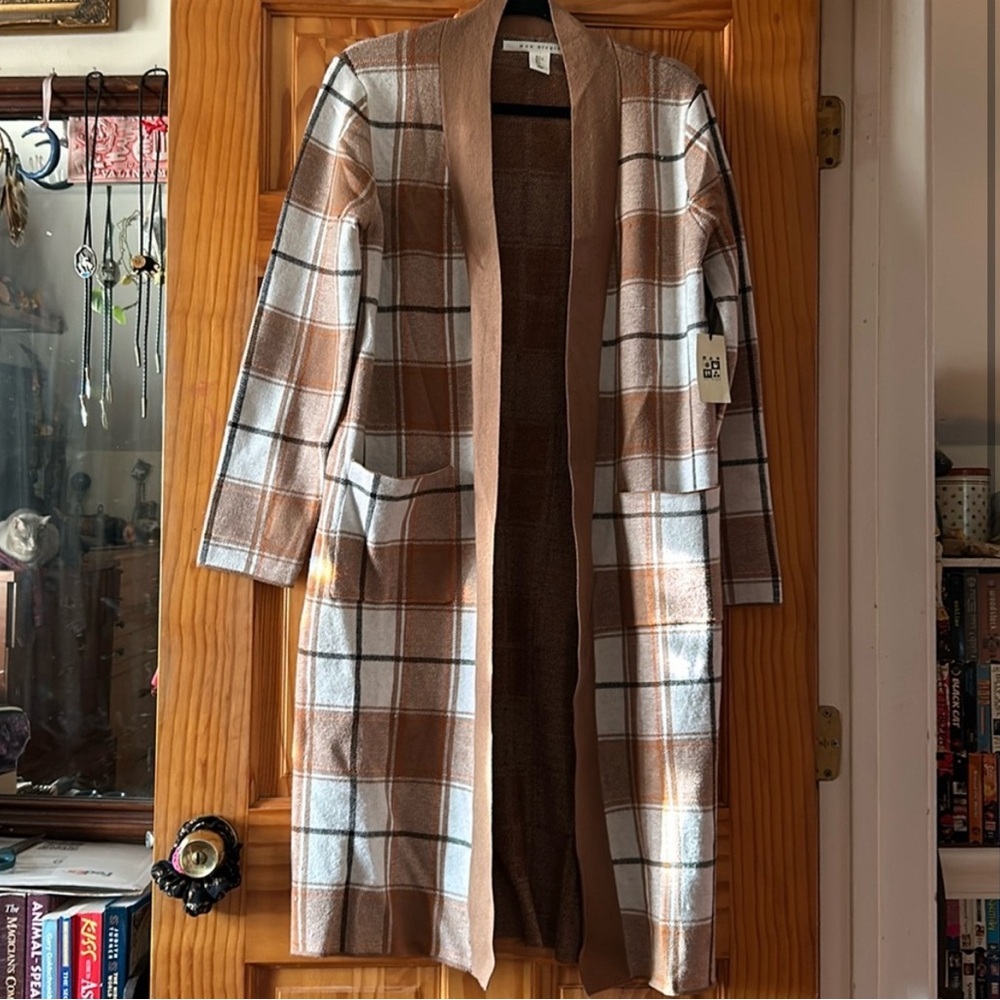 TJ Max Long Plaid Duster  / Sweater